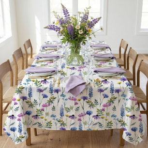 Nappe Fleur sauvage aquarelle bleu violet