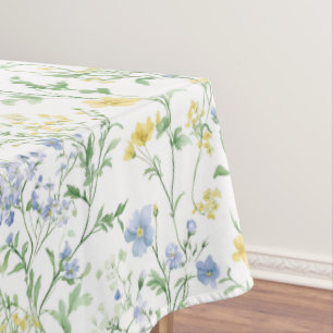 Nappe Fleur sauvage aquarelle bleue