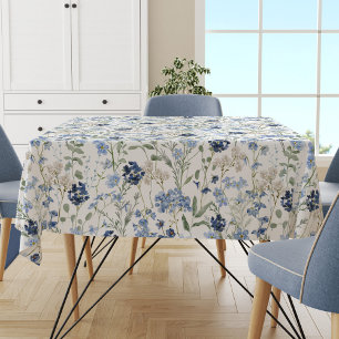 Nappe Fleur sauvage aquarelle bleue