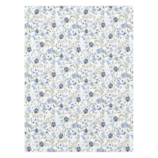 Nappe Fleur sauvage aquarelle bleue (Devant)