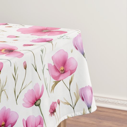 Nappe Fleur sauvage aquarelle rose  (In Situ)