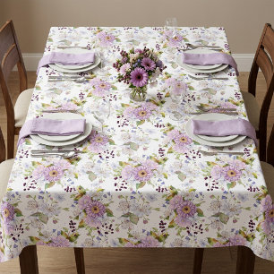 Nappe Fleur sauvage aquarelle rose et blanc