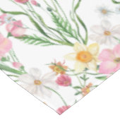 Nappe Fleur sauvage aquarelle rose vert (Angle)