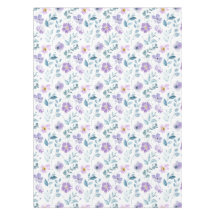 Fleur sauvage aquarelle verte violette
