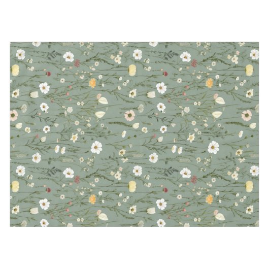 Nappe Fleur sauvage Dusty Sage Floral Vert (Devant (Horizontal))