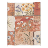 Nappe Fleur sauvage en terre cuite Patchwork Rustique Bo (Devant)