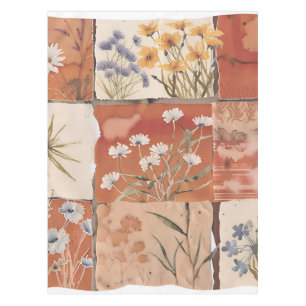 Nappe Fleur sauvage en terre cuite Patchwork Rustique Bo