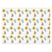 Nappe Fleur sauvage jaune bleu Floral sur fond blanc  (Devant (Horizontal))