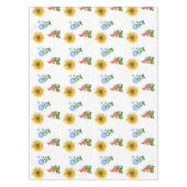 Nappe Fleur sauvage jaune bleu Floral sur fond blanc  (Devant)