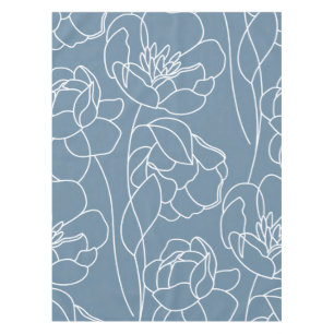 Nappe Fleur sauvage moderne bleu blanc