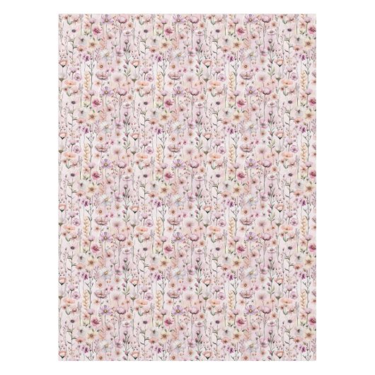 Nappe Fleur sauvage Pastel en Fleur - Rose Dusty W (Devant)