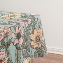 Fleur sauvage rétro jaune rose écume de mer