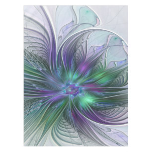 Nappe Fleur verte abstraite moderne fractale violette