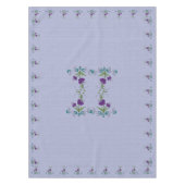 Nappe Fleur violette joueuse avec perruques Turquoises d (Devant)
