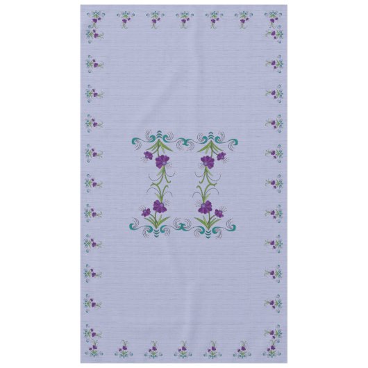 Nappe Fleur violette joueuse avec persiennes Turquoises  (Devant)