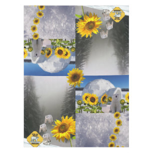 Nappe Fleurie Ours Polaire Tournesol