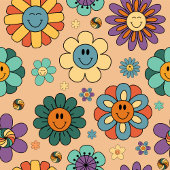 Nappe Fleurie Rétro Années 60 Style Pastel