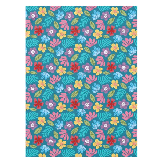 Nappe Fleurs abstraites colorées motif (Devant)
