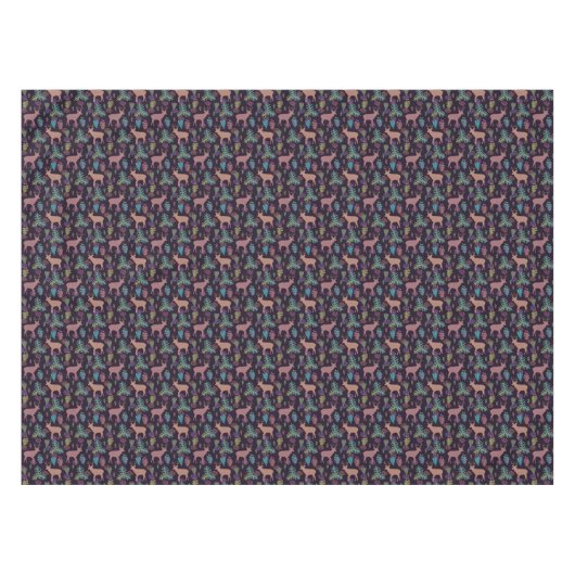 Nappe Fleurs Abstraites de cerfs de Noël (Devant (Horizontal))