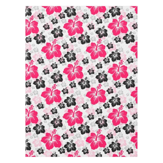 Nappe Fleurs Abstraites Rouge Noir Blanc (Devant)