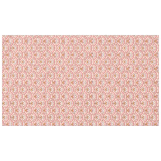 Nappe Fleurs arc-en-ciel rétro rose et corail (Devant (Horizontal))