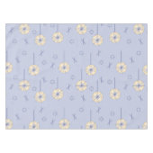 Nappe Fleurs atomiques rétro bleu jaune (Devant (Horizontal))