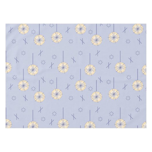 Nappe Fleurs atomiques rétro bleu jaune (Devant (Horizontal))