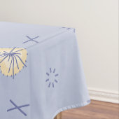 Nappe Fleurs atomiques rétro bleu jaune (In Situ)