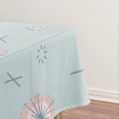 Nappe Fleurs atomiques rétro Rose vert (In Situ)