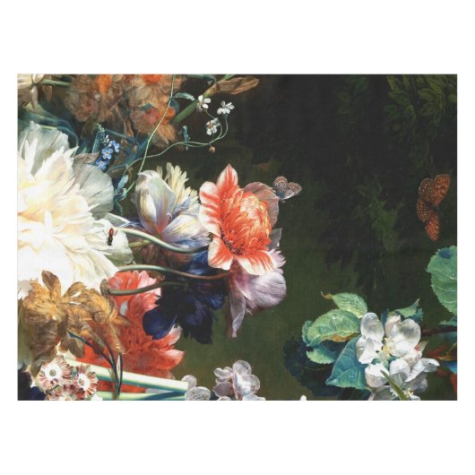 NAPPE FLEURS BLANCHES D'ANÉMONES ROUGE-ROSE, PAPILLON (Devant (Horizontal))