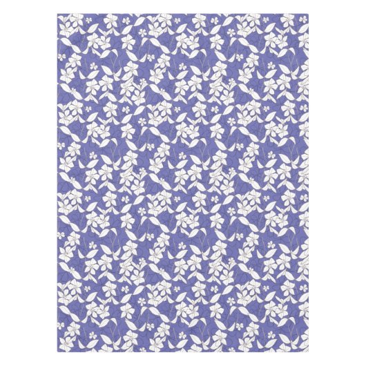 Nappe Fleurs blanches modernes sur une perwinkle (Devant)
