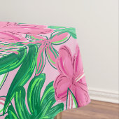 Nappe Fleurs blanches rose tropicale Palm Feuille Preppy (In Situ)