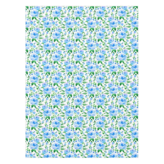 Nappe Fleurs bleu d'eau (Devant)
