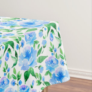 Nappe Fleurs bleu d'eau