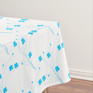 Nappe Fleurs Bleues Ciel Lumineux, Petite Impression Flo