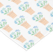 Nappe Fleurs bleues dans des pots tissés (Angle)