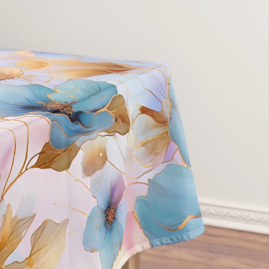 Nappe Fleurs bleues éthérées dans les pastels doux Encre (In Situ)