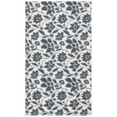 Nappe Fleurs bleues Oxford en toile crème (Devant)