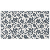 Nappe Fleurs bleues Oxford en toile crème (Devant (Horizontal))