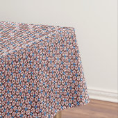 Nappe Fleurs bleues sur fond rose et marron (In Situ)