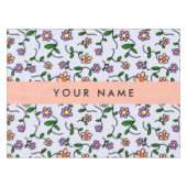 Nappe Fleurs colorées, fond bleu, orange (Devant (Horizontal))