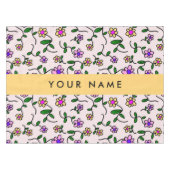 Nappe Fleurs Colorées, Fond Rose, Jaune (Devant (Horizontal))