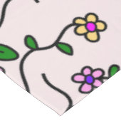 Nappe Fleurs Colorées, Fond Rose, Jaune (Angle)