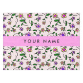 Nappe Fleurs Colorées, Fond Rose, Rose (Devant (Horizontal))