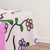 Nappe Fleurs Colorées, Fond Rose, Rose (In Situ)