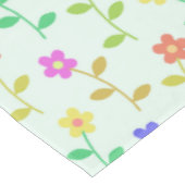 Nappe Fleurs colorées, fond vert clair, noir (Angle)