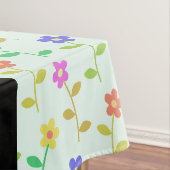 Nappe Fleurs colorées, fond vert clair, noir (In Situ)