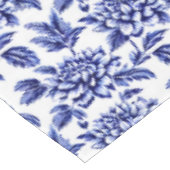 Nappe Fleurs Dahlia Bleues et Blanches Toile de Jouy (Angle)