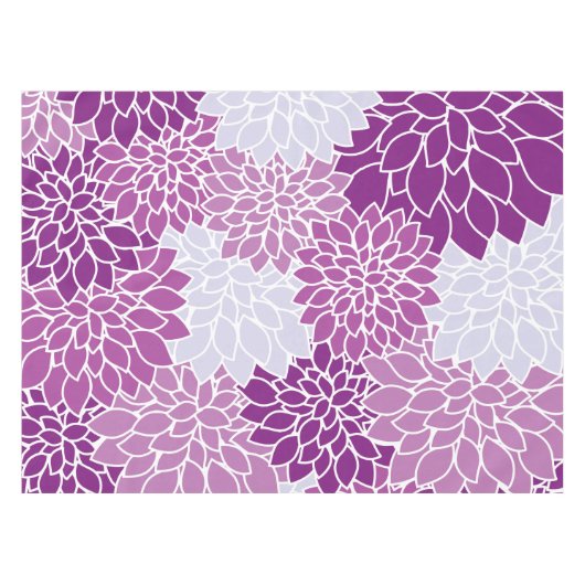 Nappe Fleurs Dahlia, Motif De Fleurs, Dahlia Violet (Devant (Horizontal))