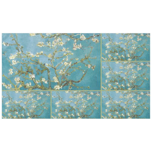 Nappe Fleurs d'amandier de Van Gogh - Art Bleu Classiqu (Devant (Horizontal))